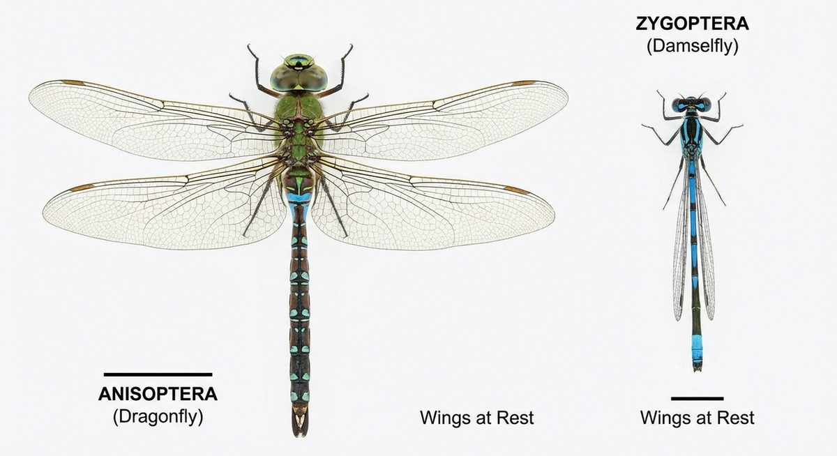 Vergleich zwischen Groß- und Kleinlibelle