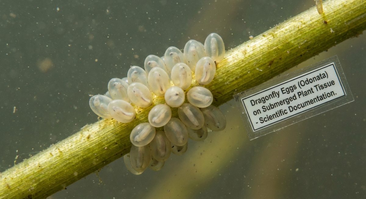 Makroaufnahme von Libelleneiern